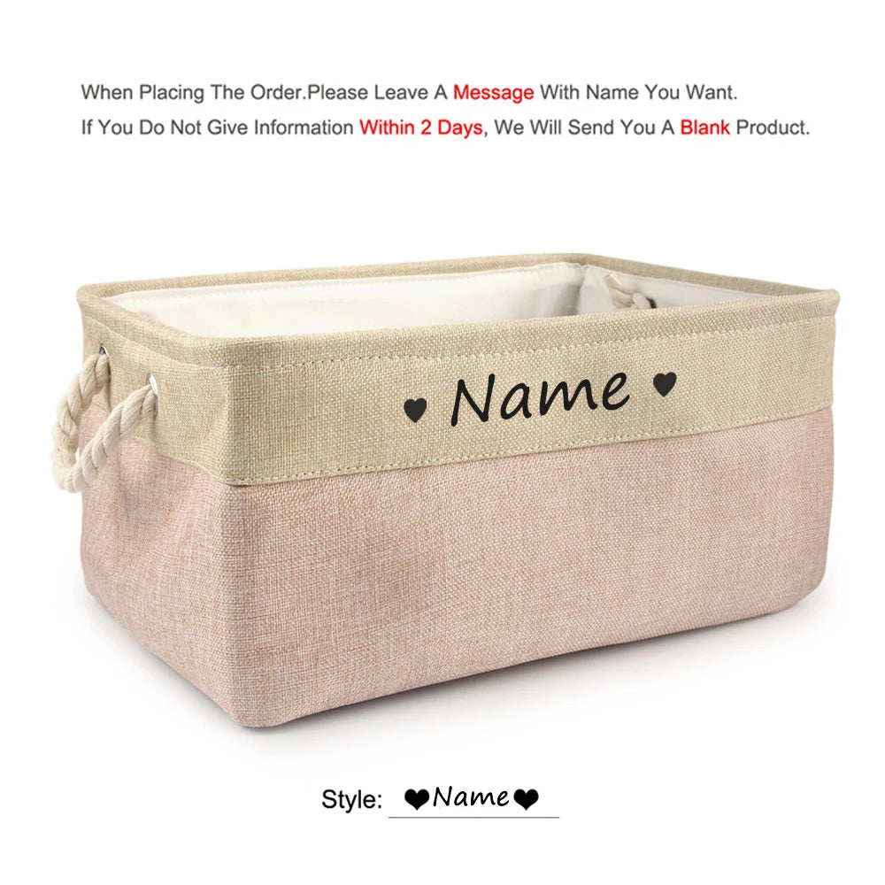 Personalized Pet Toy Basket | Custom Name | Organize Toys & Accessories - Petz-N-Pawz