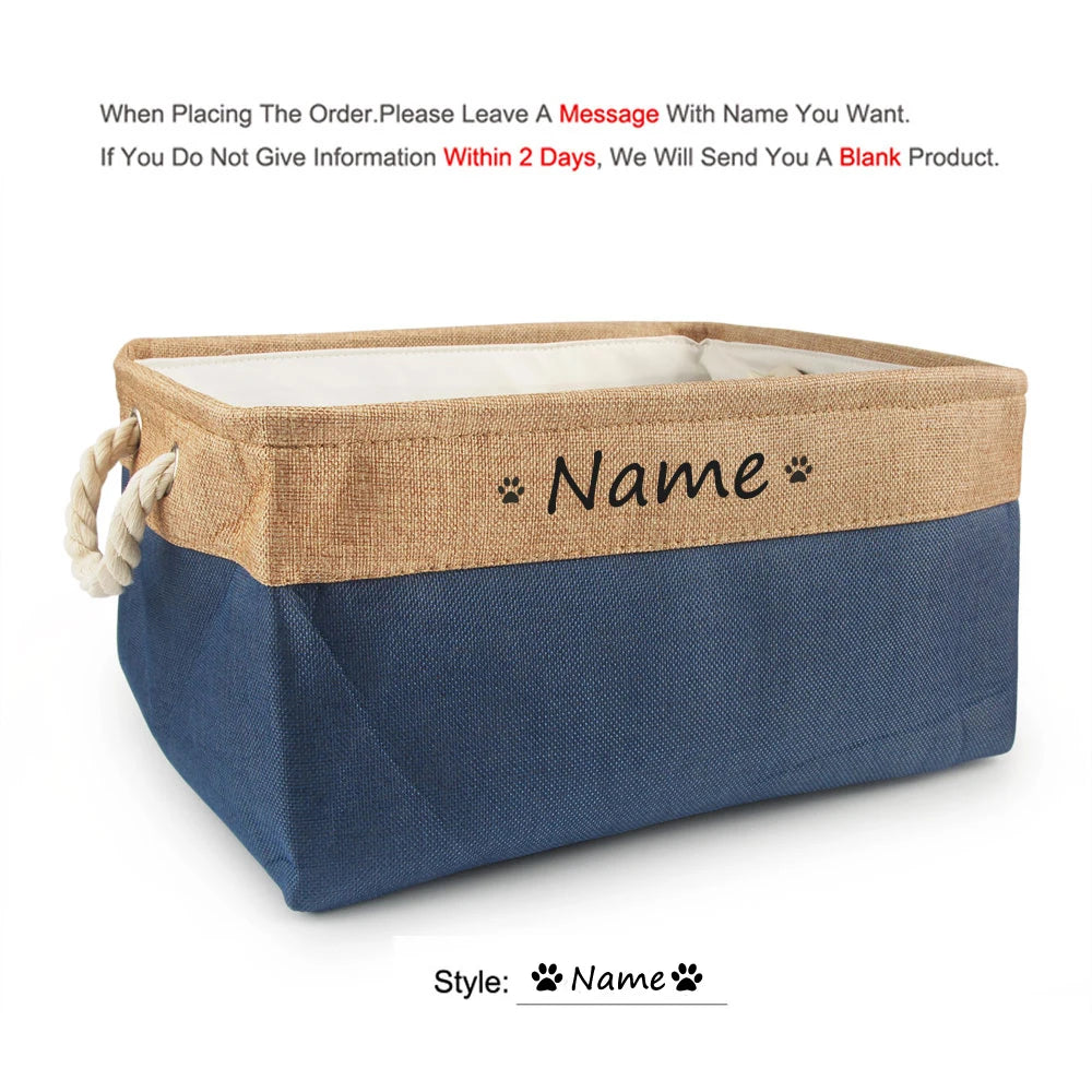 Personalized Pet Toy Basket | Custom Name | Organize Toys & Accessories - Petz-N-Pawz
