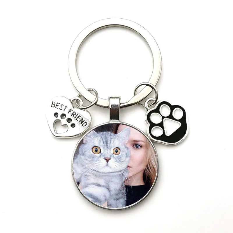 Custom DIY Pet Photo Keychain - Perfect for Cat & Dog Lovers