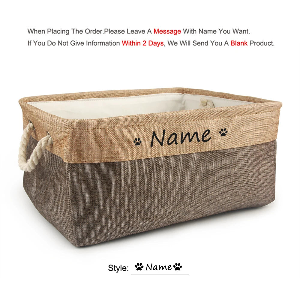 Personalized Pet Toy Basket | Custom Name | Organize Toys & Accessories - Petz-N-Pawz