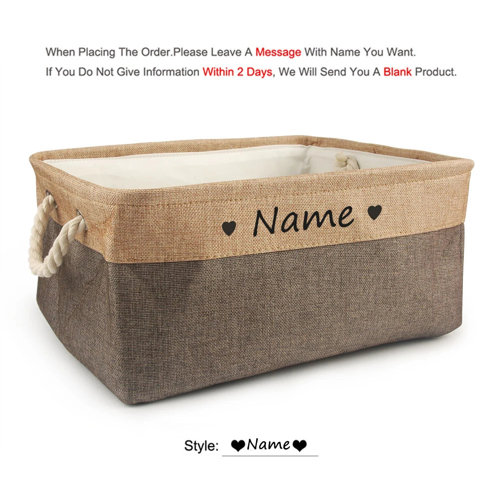 Personalized Pet Toy Basket | Custom Name | Organize Toys & Accessories - Petz-N-Pawz