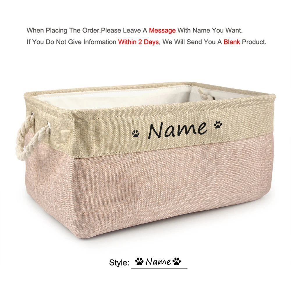 Personalized Pet Toy Basket | Custom Name | Organize Toys & Accessories - Petz-N-Pawz