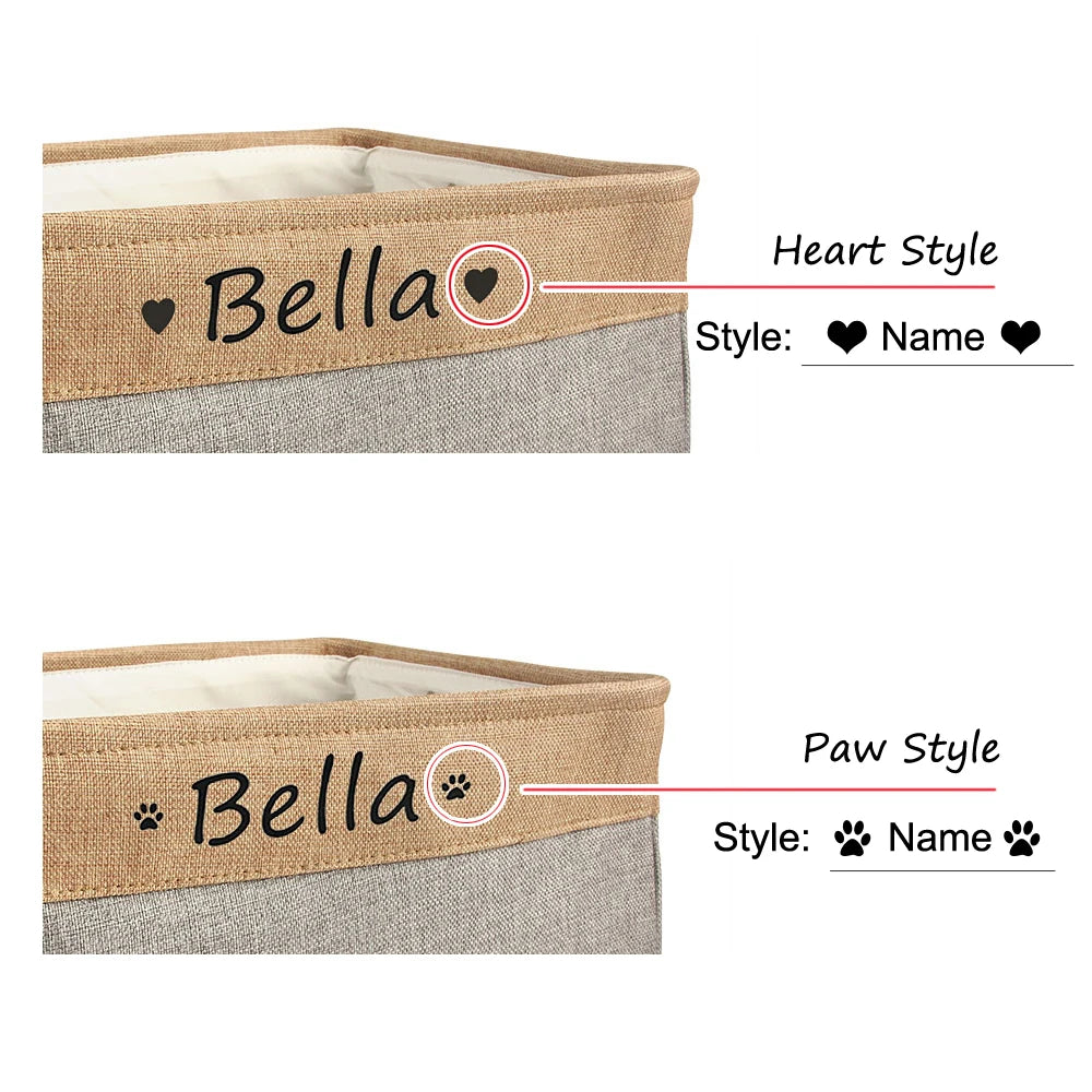 Personalized Pet Toy Basket | Custom Name | Organize Toys & Accessories - Petz-N-Pawz