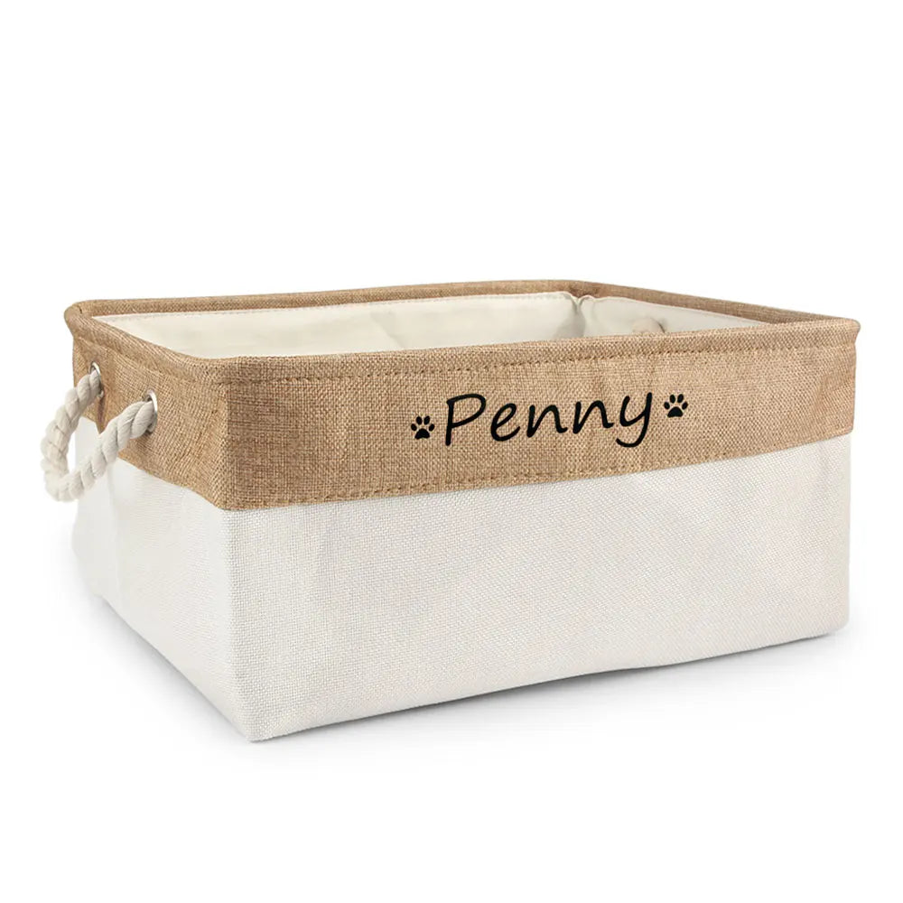 Personalized Pet Toy Basket | Custom Name | Organize Toys & Accessories - Petz-N-Pawz