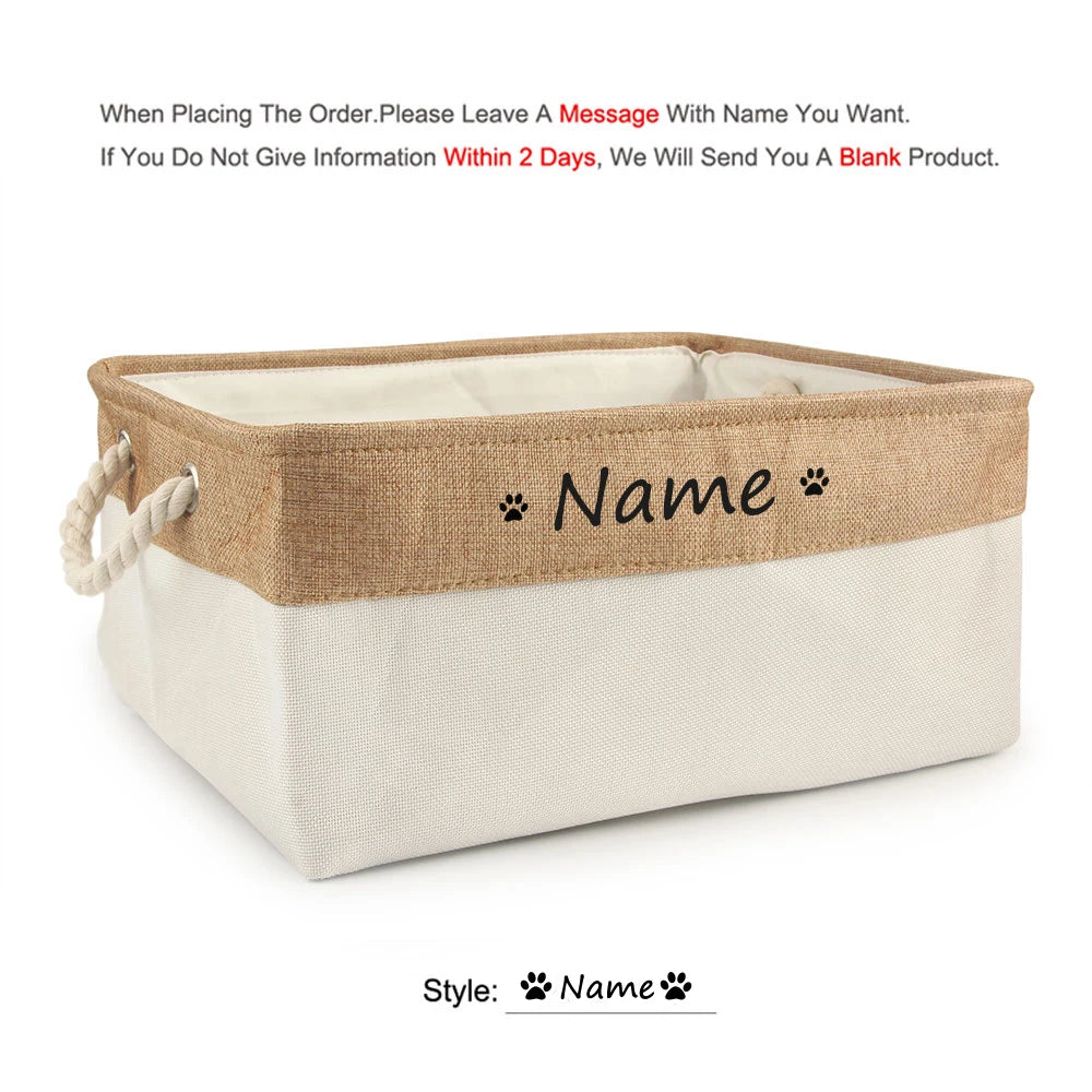 Personalized Pet Toy Basket | Custom Name | Organize Toys & Accessories - Petz-N-Pawz
