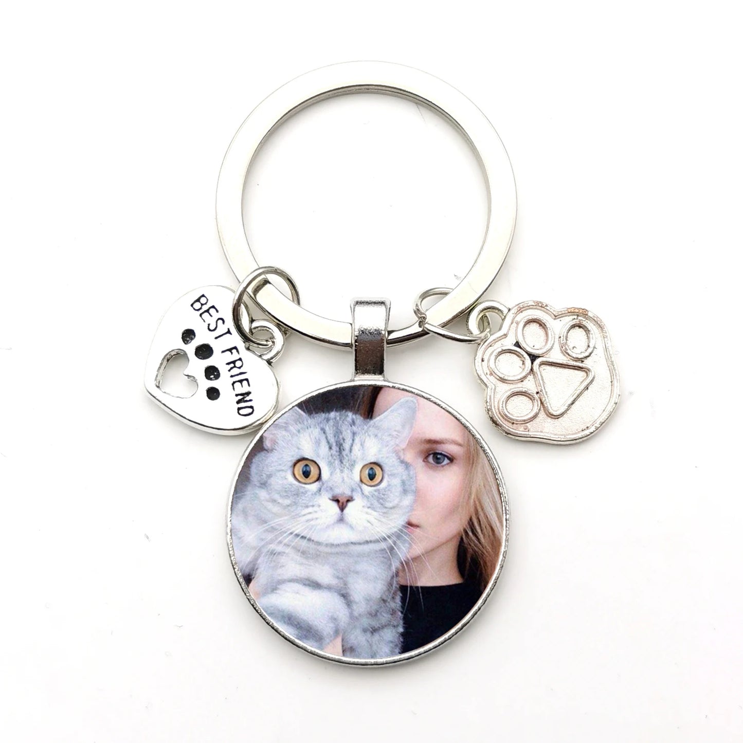 Custom DIY Pet Photo Keychain - Perfect for Cat & Dog Lovers