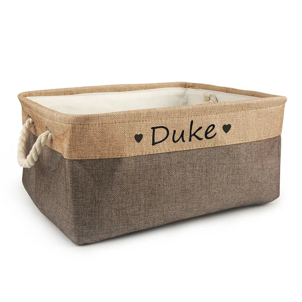 Personalized Pet Toy Basket | Custom Name | Organize Toys & Accessories - Petz-N-Pawz