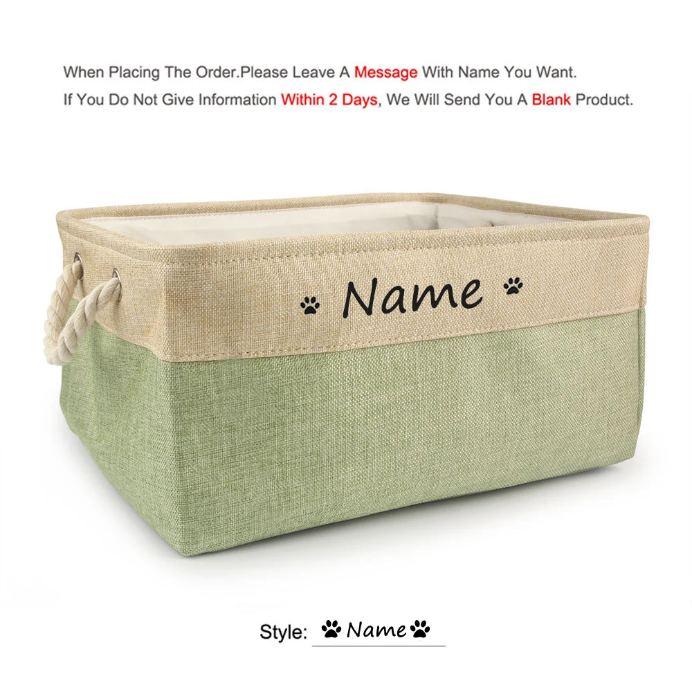 Personalized Pet Toy Basket | Custom Name | Organize Toys & Accessories - Petz-N-Pawz
