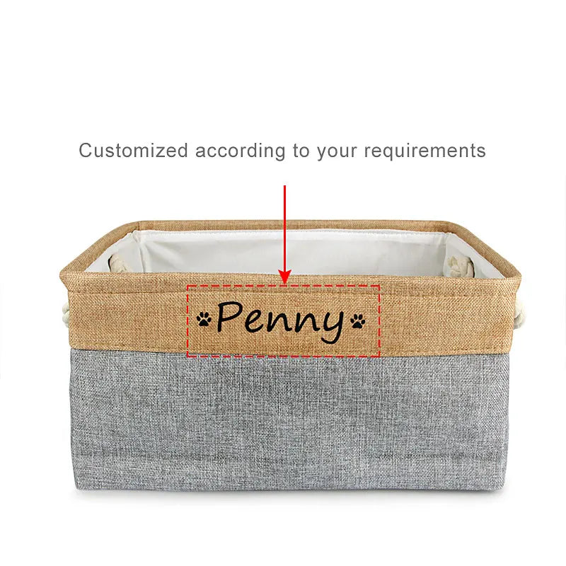 Personalized Pet Toy Basket | Custom Name | Organize Toys & Accessories - Petz-N-Pawz