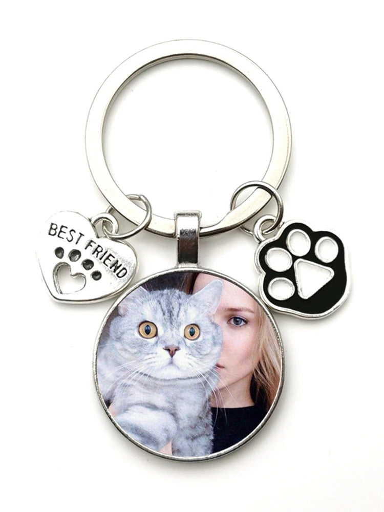 Custom DIY Pet Photo Keychain - Perfect for Cat & Dog Lovers