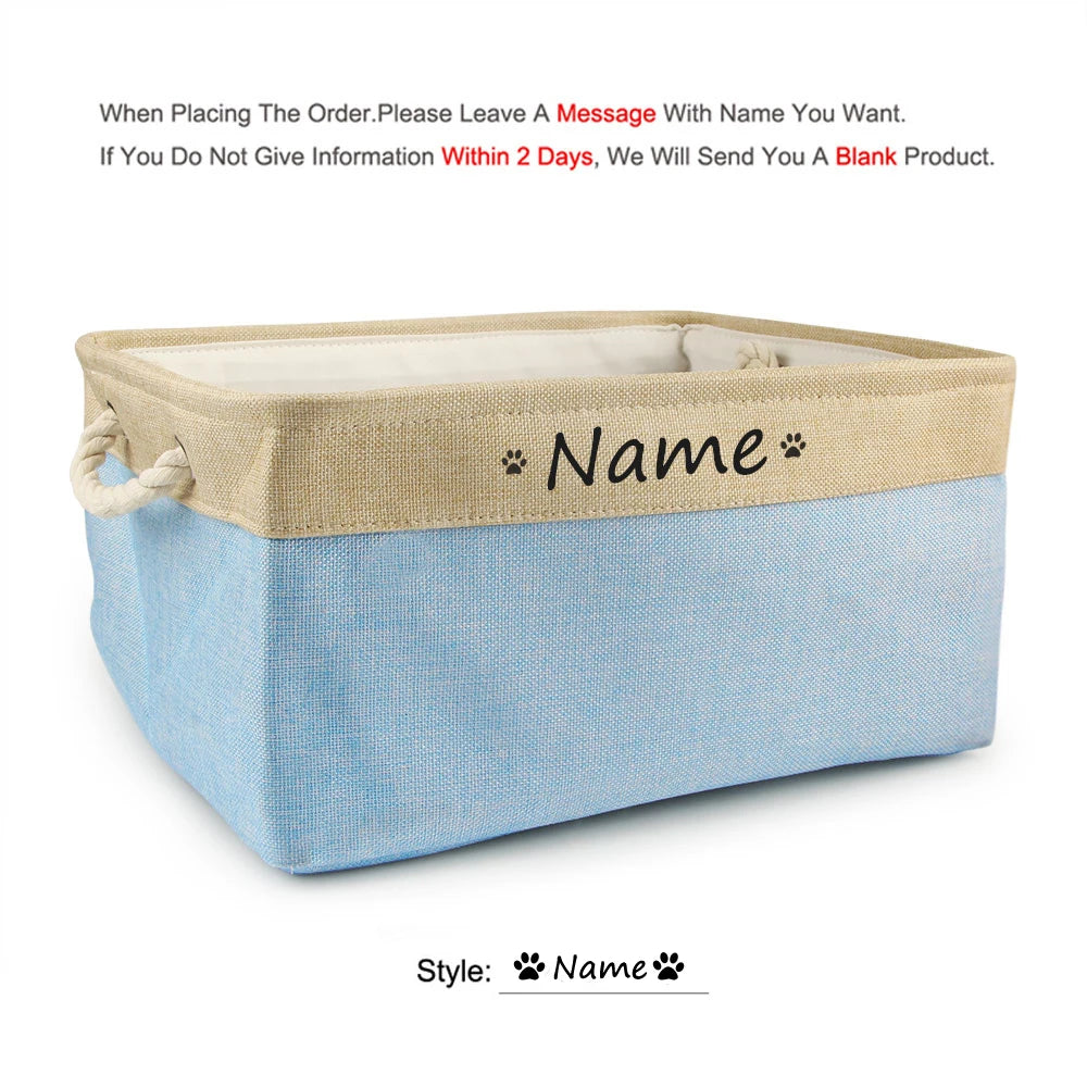 Personalized Pet Toy Basket | Custom Name | Organize Toys & Accessories - Petz-N-Pawz