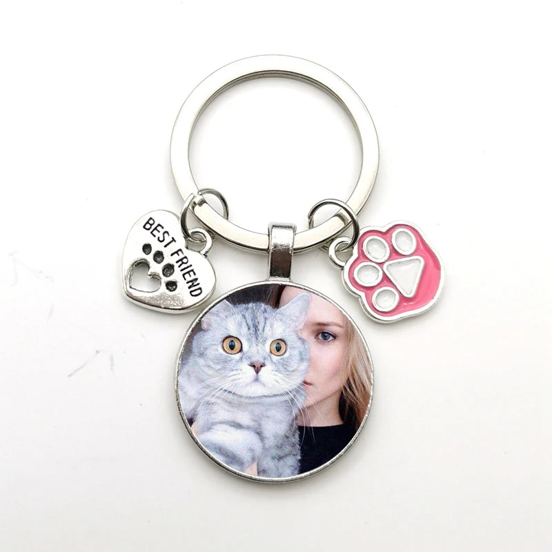 Custom DIY Pet Photo Keychain - Perfect for Cat & Dog Lovers