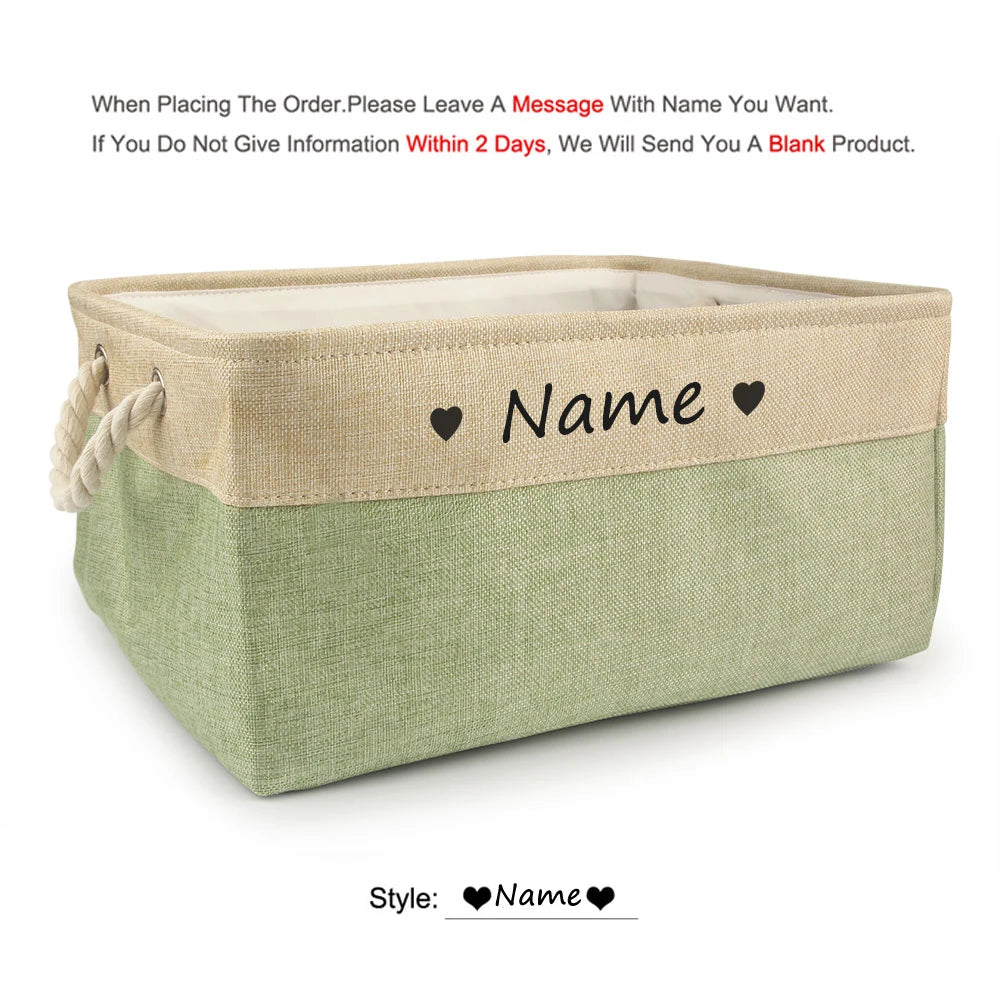 Personalized Pet Toy Basket | Custom Name | Organize Toys & Accessories - Petz-N-Pawz