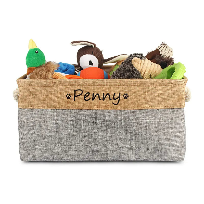 Personalized Pet Toy Basket | Custom Name | Organize Toys & Accessories - Petz-N-Pawz