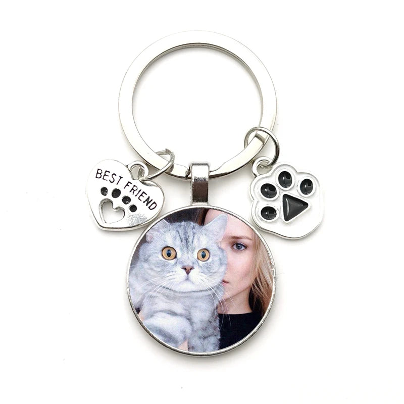 Custom DIY Pet Photo Keychain - Perfect for Cat & Dog Lovers
