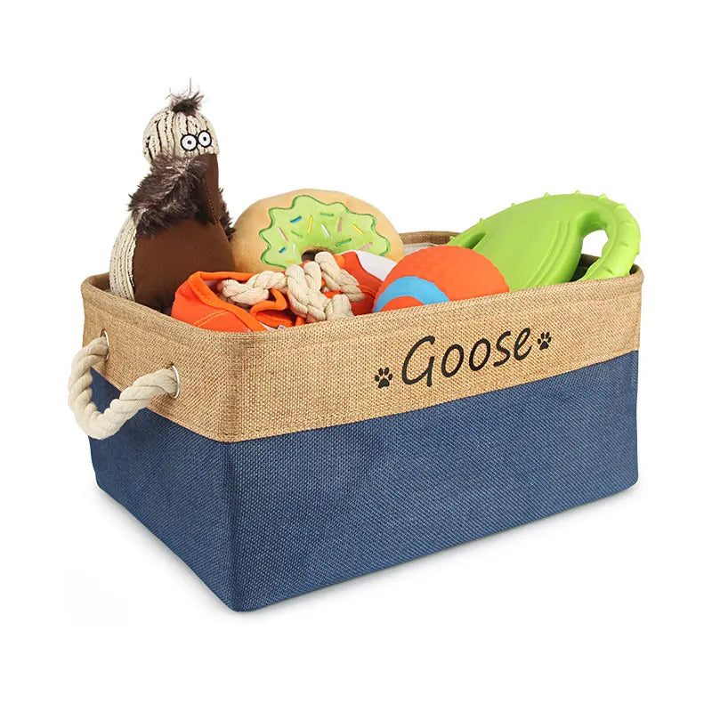 Personalized Pet Toy Basket | Custom Name | Organize Toys & Accessories - Petz-N-Pawz