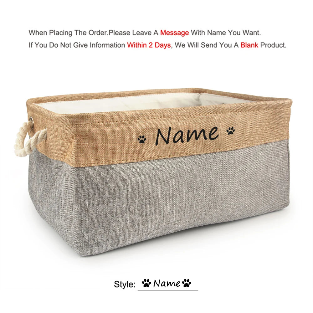 Personalized Pet Toy Basket | Custom Name | Organize Toys & Accessories - Petz-N-Pawz