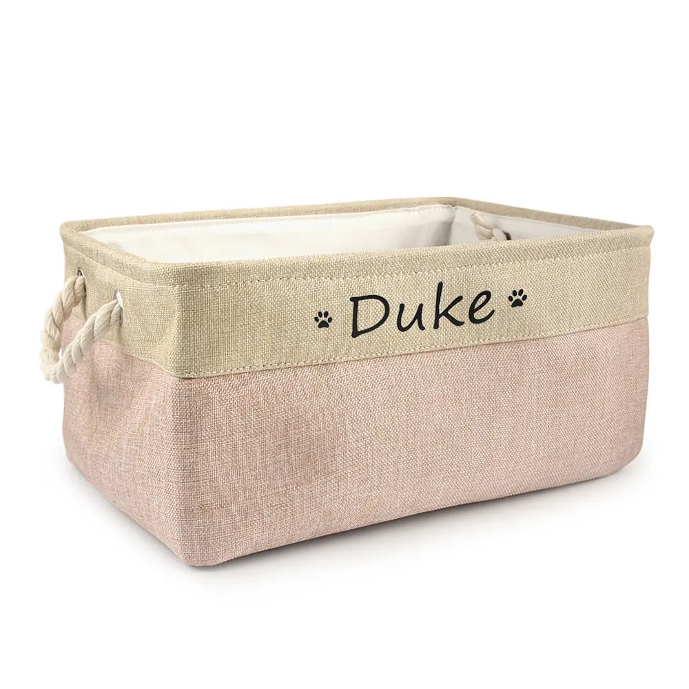 Personalized Pet Toy Basket | Custom Name | Organize Toys & Accessories - Petz-N-Pawz