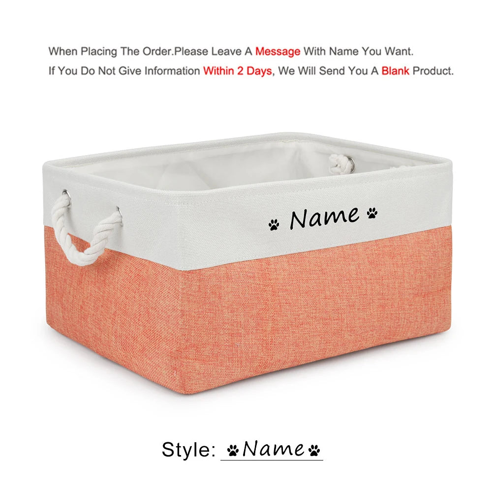 Personalized Pet Toy Basket | Custom Name | Organize Toys & Accessories - Petz-N-Pawz