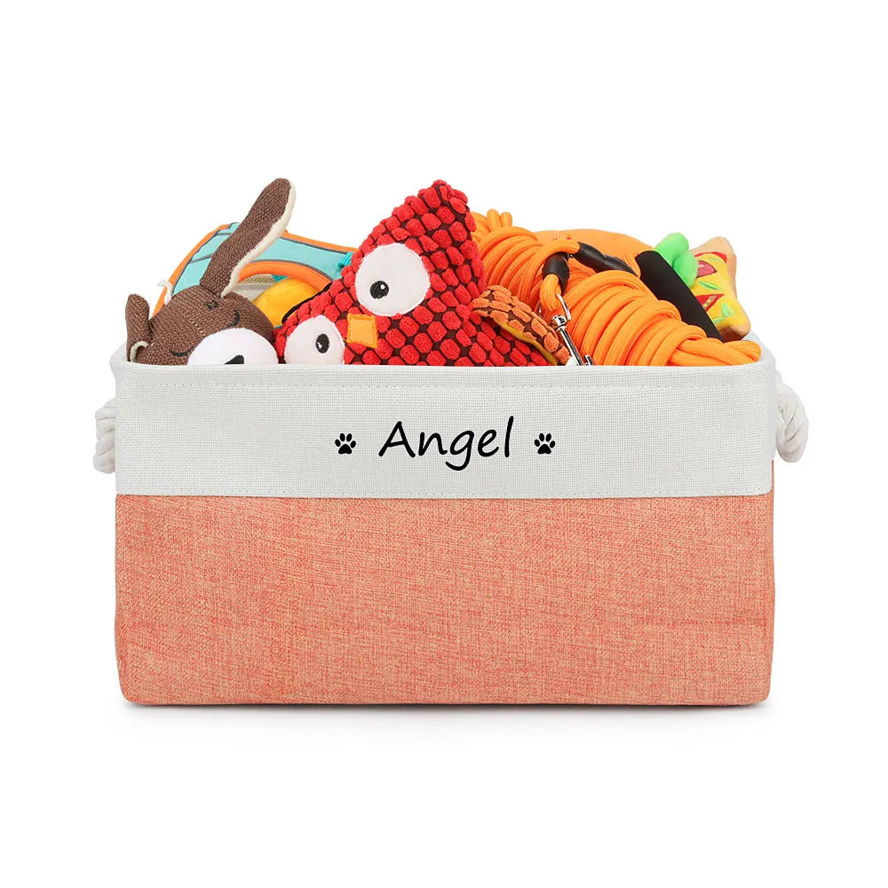 Personalized Pet Toy Basket | Custom Name | Organize Toys & Accessories - Petz-N-Pawz