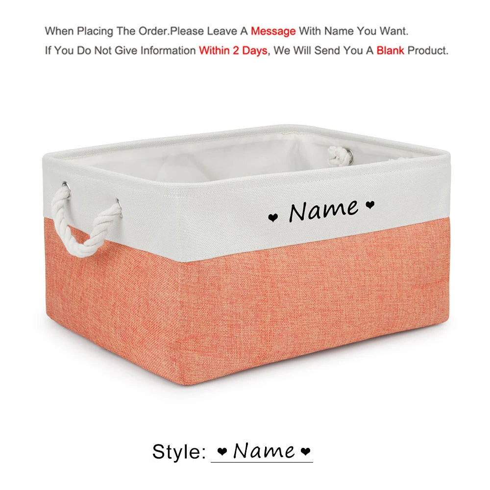 Personalized Pet Toy Basket | Custom Name | Organize Toys & Accessories - Petz-N-Pawz