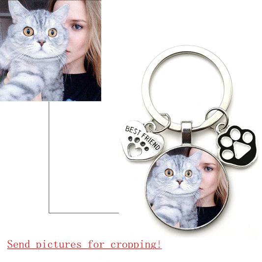 Custom DIY Pet Photo Keychain - Perfect for Cat & Dog Lovers